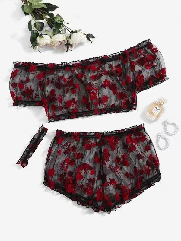 Mesh sexy lingerie set